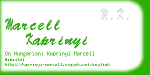 marcell kaprinyi business card